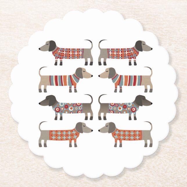 Dachshund Sausage Dog Paper Coaster (Front)