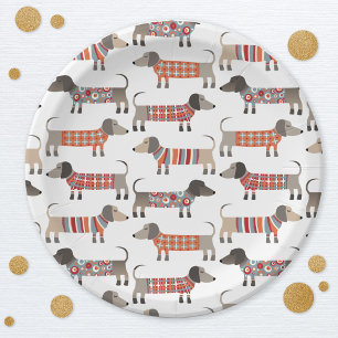 Dachshund Sausage Dog Paper Plate