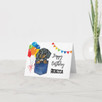 Dachshund Sausage Dog Personalised Greeting Card