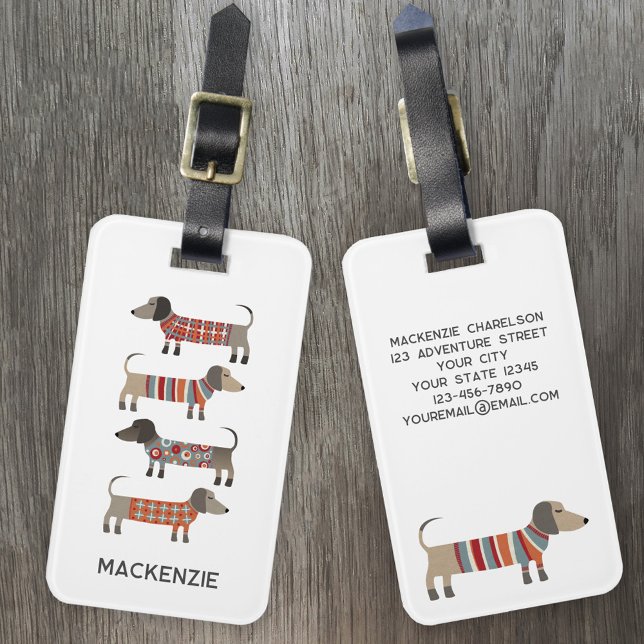Dachshund Sausage Dog Personalised Luggage Tag (Creator Uploaded)