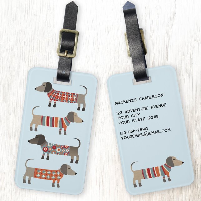 Dachshund Sausage Dog Personalised Luggage Tag (Creator Uploaded)
