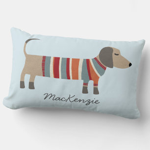 Dachshund Sausage Dog Personalised Lumbar Cushion