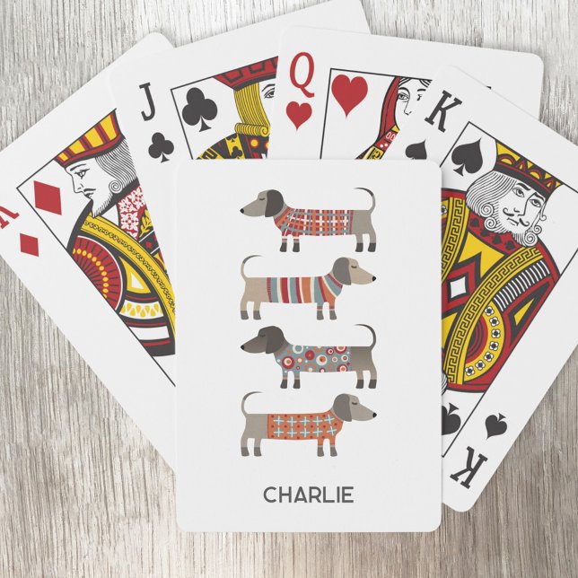 Dachshund Sausage Dog Personalised Playing Cards (Creator Uploaded)