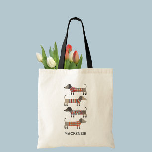Dachshund Sausage Dog Personalised Tote Bag