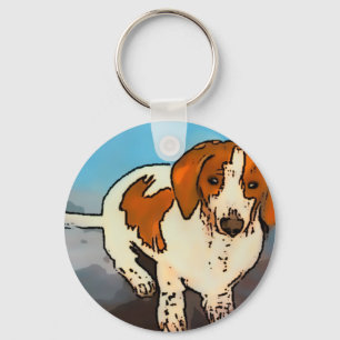 Dachshund Sausage Dog Pet Watercolour Key Ring