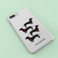 Dachshund Sausage Dog Red Heart Custom Name