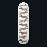 Dachshund Sausage Dog Skateboard<br><div class="desc">Cute little roofing dogs in woolly knitwear. Perfect for dog lovers and dog walkers.</div>