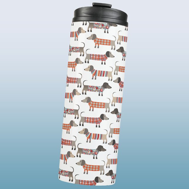 Dachshund Sausage Dog Thermal Tumbler (Dachshund Wiener Sausage Dog thermal tumbler water bottle)