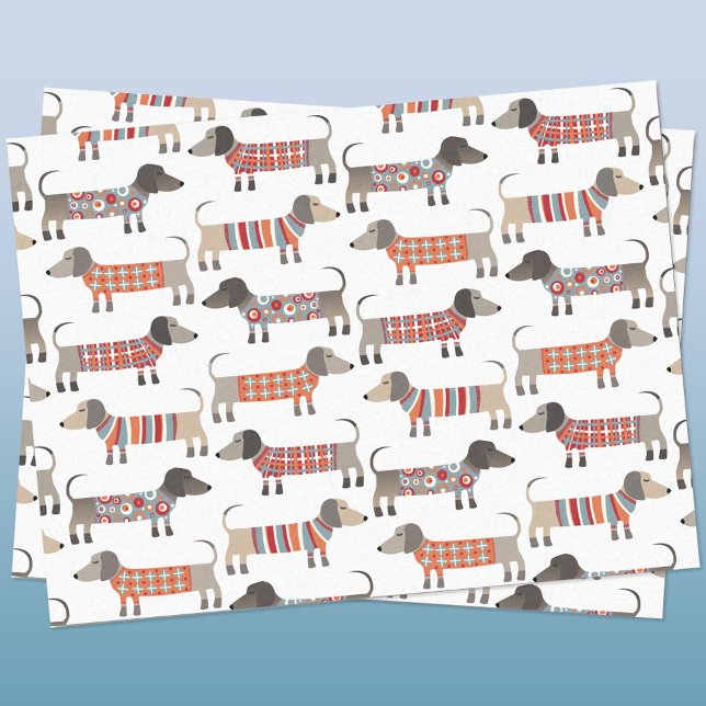 Dachshund Sausage Dog Tissue Paper (Dachshund Wiener Sausage Dog fun tissue paper)