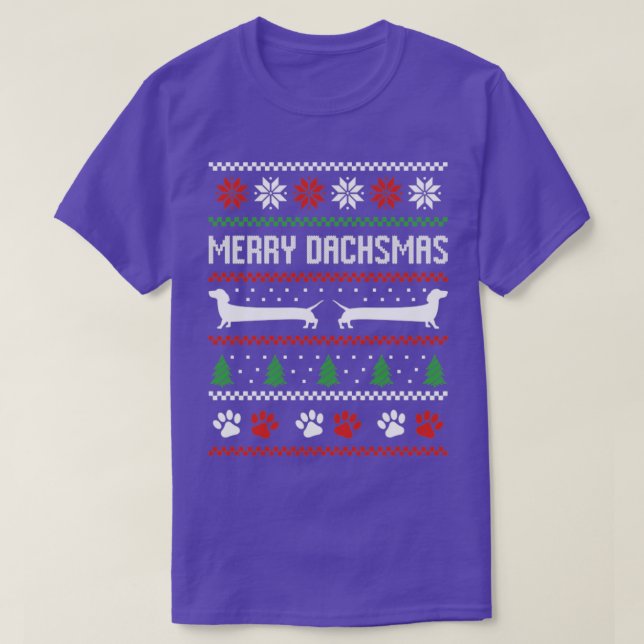 Dachshund Sausage Dog Ugly Christmas Sweater Merry (Design Front)