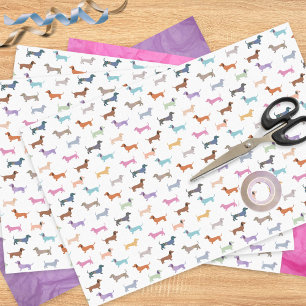 Dachshund Sausage Dogs Colorful Patterned Tissue Paper
