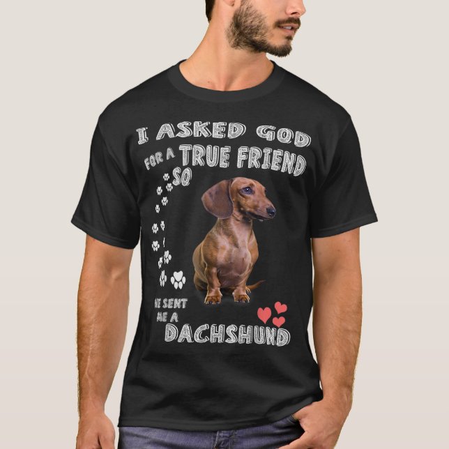 Dachshund Saying Mum Wiener Dad Weenie Lover Sausa T-Shirt (Front)