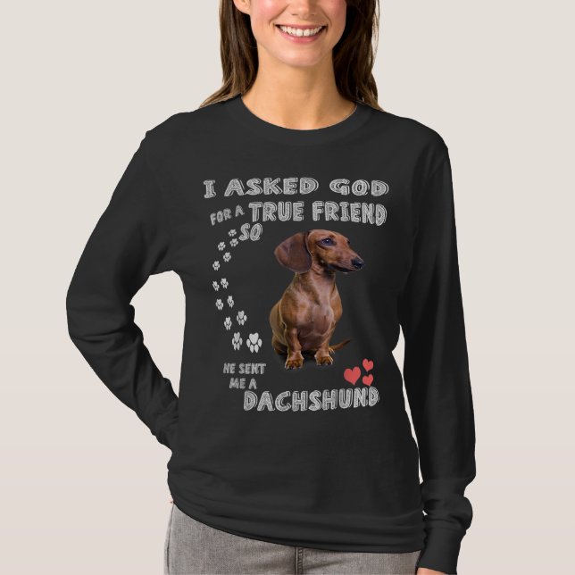 Dachshund Saying Mum Wiener Dad Weenie Lover Sausa T-Shirt (Front)