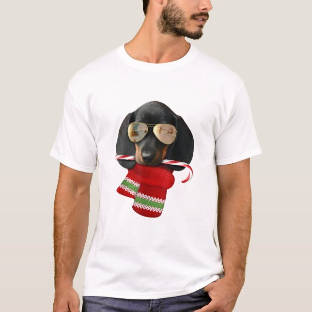 Dachshund shirt Cute Christmas Gift Dog Lovers Sun (Front)
