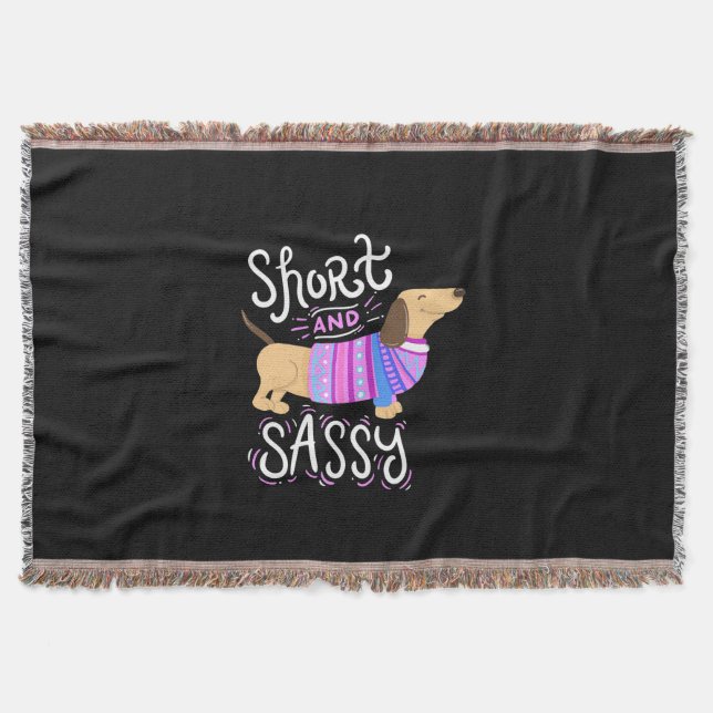 Dachshund Short And Sassy Throw Blanket (Front)