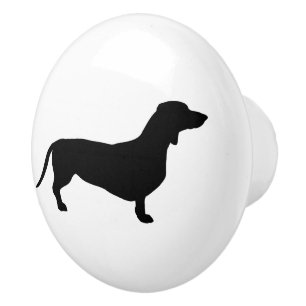 Dachshund Short Hair - Silhouette 1 Ceramic Knob