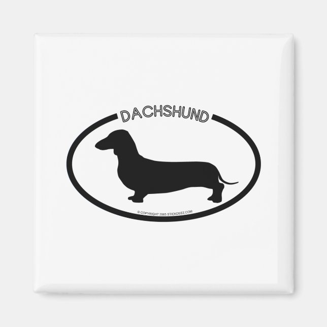 Dachshund Silhouette Black Magnet (Front)