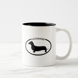 Dachshund Silhouette Black Mug