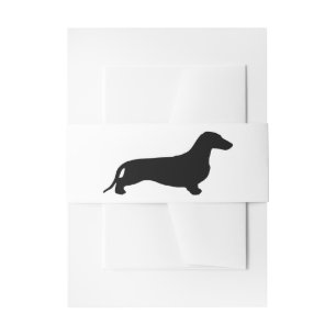 Dachshund silhouette black + your ideas invitation belly band