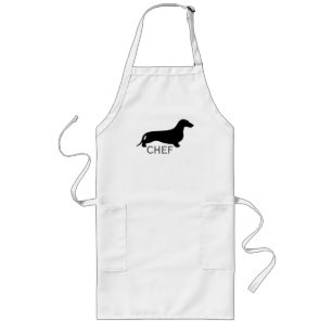 Dachshund silhouette black + your ideas long apron