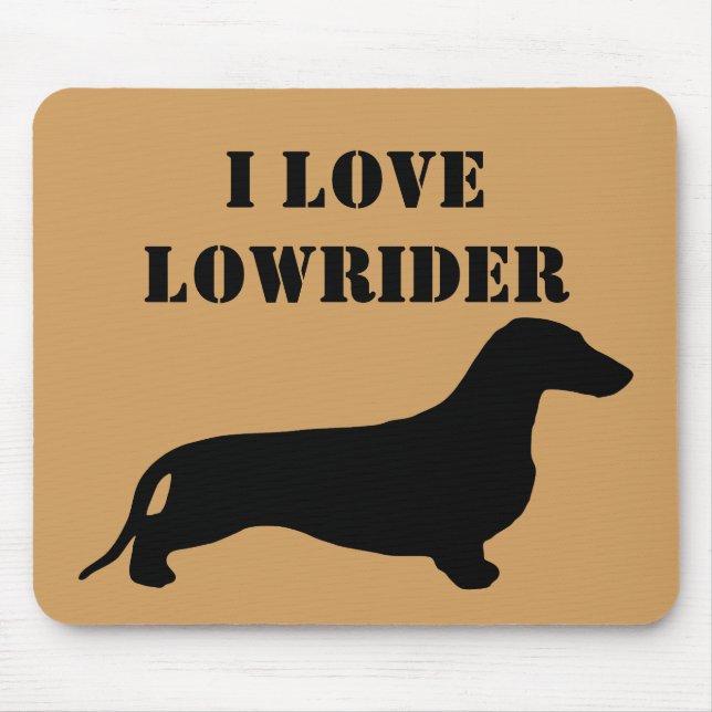 Dachshund silhouette black + your ideas mouse pad (Front)