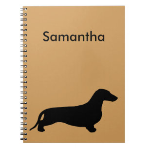 Dachshund silhouette black + your ideas notebook