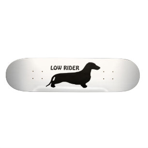 Dachshund silhouette black + your ideas skateboard