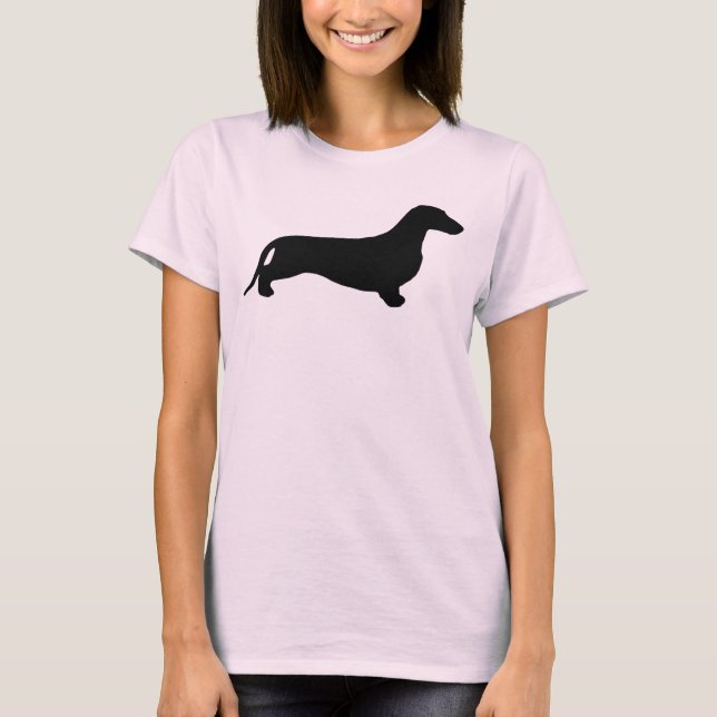 Dachshund silhouette black + your ideas T-Shirt (Front)