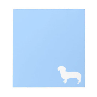 Dachshund Silhouette Blue Notepad