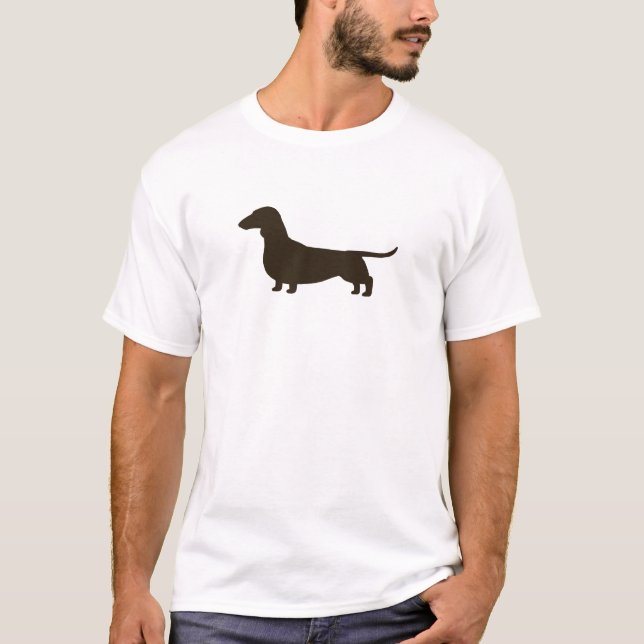 Dachshund Silhouette | Cute Wiener Dog Lover's T-Shirt (Front)