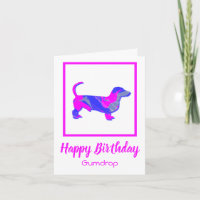Dachshund Silhouette Dog Funny Birthday Card