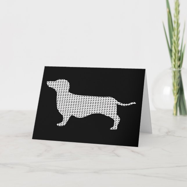 Dachshund Silhouette From Many Card (Front)