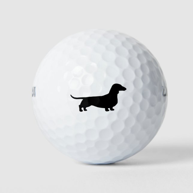 Dachshund Silhouette Golf Balls (Front)