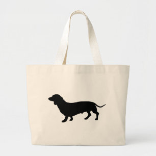 Dachshund Silhouette Large Tote Bag
