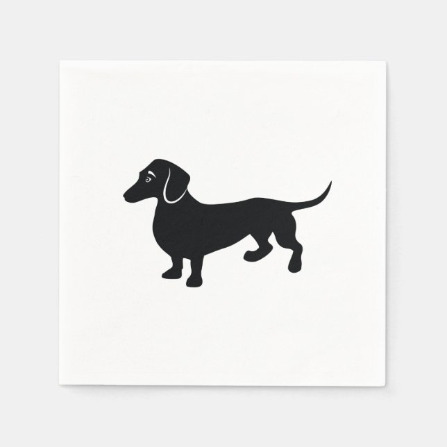 Dachshund Silhouette Napkin (Front)