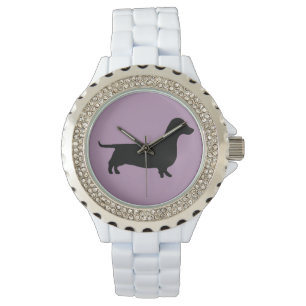 Dachshund Silhouette on any colour background Watch