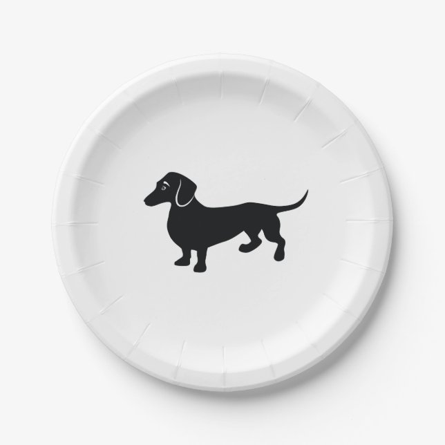 Dachshund Silhouette Paper Plate (Front)