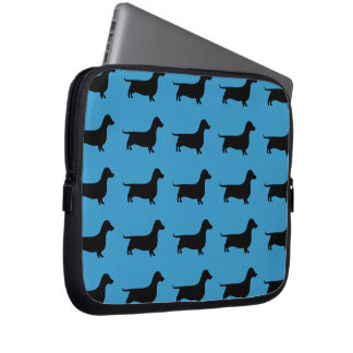 Dachshund Silhouette Pattern on any colour Laptop Sleeve