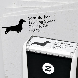 Dachshund Silhouette Return Address Self-inking Stamp