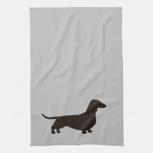 Dachshund Silhouette Sausage Dog Wiener Dog Cute Tea Towel