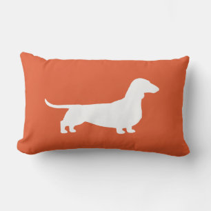 Dachshund Silhouette - Short Haired Wiener Dog Lumbar Cushion