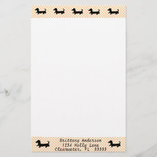Dachshund Silhouette Stationary Writing Paper
