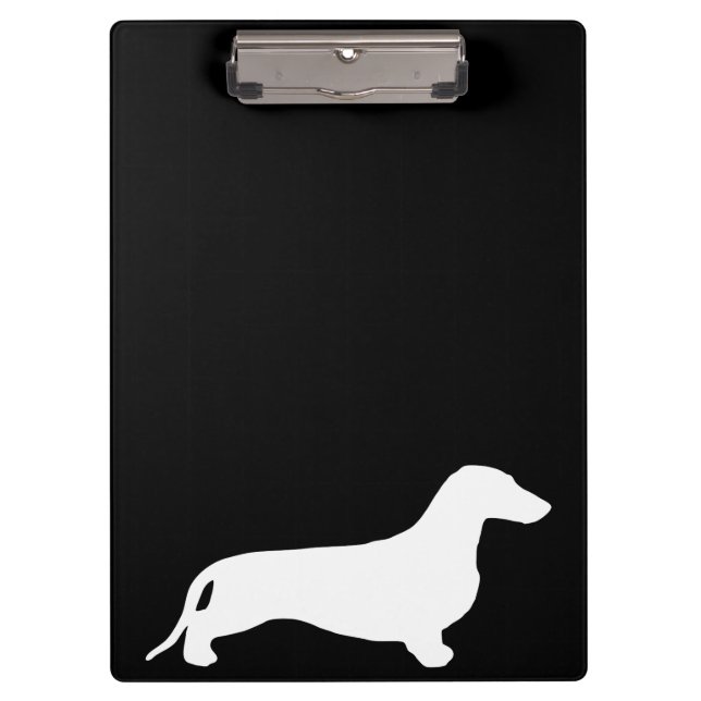Dachshund silhouette white + your ideas clipboard (Front)