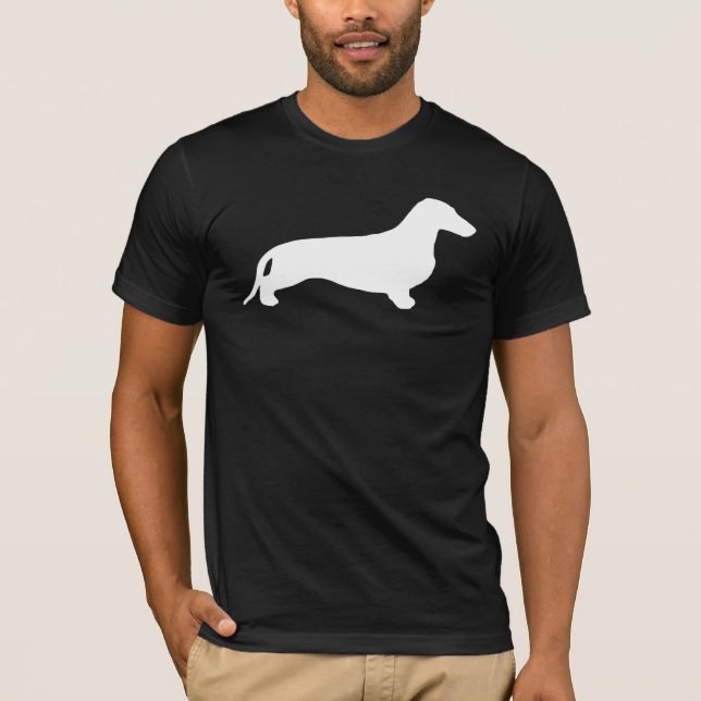 Dachshund silhouette white + your ideas T-Shirt (Front)