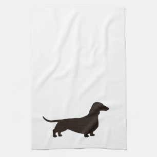 Dachshund Silhouette Wiener Dog Doxie Dachsie Tea Towel