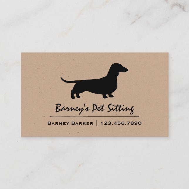 Dachshund Silhouette | Wiener Dog | Sausage Dog Business Card (Front)