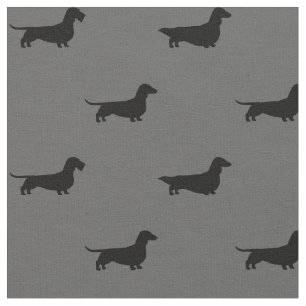 Dachshund Silhouettes Pattern Fabric