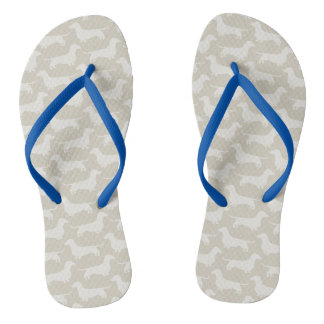 Dachshund Silhouettes Pattern Jandals
