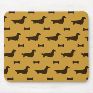 Dachshund Silhouettes Pattern (Long Hair Dachshund Mouse Pad