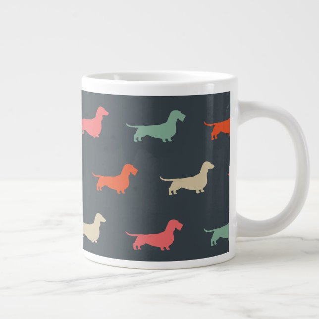 Dachshund Silhouettes Wiener Dog Lover's Large Coffee Mug (Right)